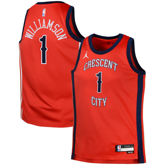 Zion Williamson New Orleans Pelicans Jordan Brand Youth Swingman Jersey - Red - Statement