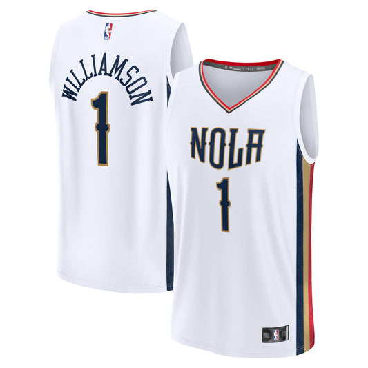 Zion Williamson New Orleans Pelicans Fanatics Branded 2021/22 Fast Break Replica Jersey - City Edition - White