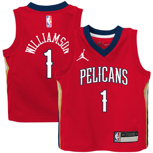 Zion Williamson New Orleans Pelicans Jordan Brand Toddler 2020/21 Jersey - Red - Statement Edition
